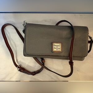 Dooney and Burke Gray Leather Crossbody Bag/Wallet